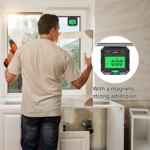 Hancaner Digital Angle Finder with LCD Display, Digital Electronic Level and Angle Gauge with Bubble Level and Magnetic Base, Digital Inclinometer...