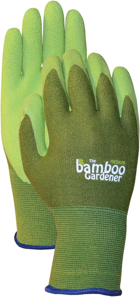 Bellingham C5301S The Bamboo Gardener Work Gloves, Made of Sustainable Bamboo Rayon Fiber, Durable Natural Rubber Palm and Fingers, Small, Green...