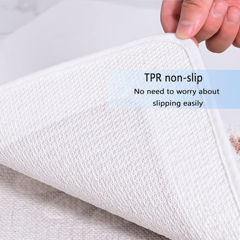 Bathroom Rugs Mat, White Flower Bath Rugs Fluffy Soft Superfine Fiber Rugs Non Slip Bath Mat Machine Wash Plush Mats,Bathroom Rug for Bathroom Sho...