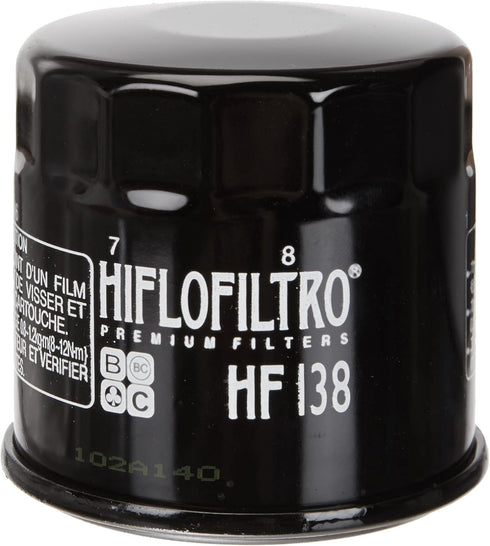 HiFloFiltro HF138 Black Standard Premium Oil Filter, Single...