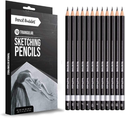 Sketch Pencils for Drawing, Triangular Drawing Pencils Set, 12 Pack Art Pencils for Drawing & Shading, Graphite Shading Pencils for Sketching, Adu...