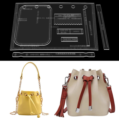 Shoulder Bag Acrylic Template Leather Pattern Acrylic Leather Pattern Leather Templates for Bucket Shoulder Bags...
