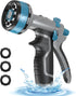 Upgrade Garden Hose Nozzle Sprayer with Water Volume Control Valve, High Pressure Water Gun, 8 Adjustable Watering Patterns Suitable for Watering ...