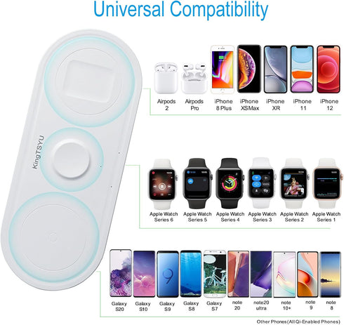 3 in 1 Wireless Charger for iPhone, Apple Watch, AirPods...