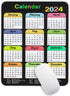2024 Color Calendar Vertical Mouse Pad, Gaming Calendar Mouse Mat with Custom Design, Square Waterproof Mouse Pad Non-Slip Rubber Base MousePads f...