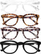 AQWANO Computer Reading Glasses Blue Light Blocking -4 Pack Round Frames Anti Blue Ray Reduce Eyestrain Readers Glasses Men/Women, 1.0...