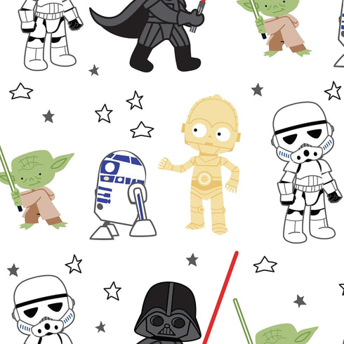 Lambs & Ivy Star Wars Classic Polyester Fitted Crib/Toddler Sheet - Yoda/Darth Vader...