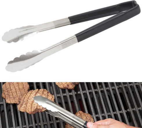 Vollrath 4781220 Jacobs's Price 12-Inch 1-Piece Tong, Stainless Steel, Black Handle...