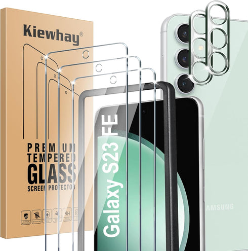 Tempered Glass Compatible with Samsung Galaxy S23 FE 5G Screen Protector 6.4'', 3 Pcs Screen Protector + 2 Pcs Camera Lens Protector, [Not for Gal...