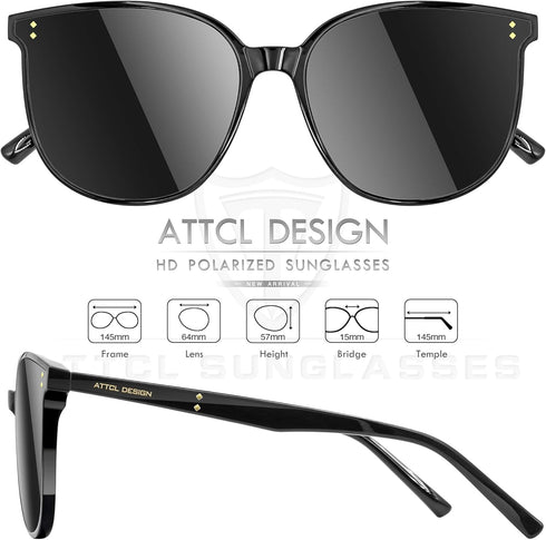 ATTCL Unisex Fashion Oversized Sunglasses for Women Round Mirrored UV400 Protection...