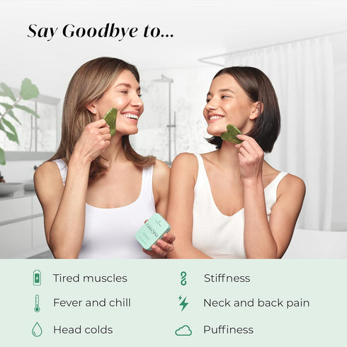 PLANTIFIQUE Gua Sha Facial Tools - Massage Tool - Jawline Sculptor - Face Sculpting Tool for Your Skincare Routine - Jade Gua Sha...