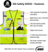 Vest Reflective ANSI Class 2, High Visibility Vest with Pockets and Zipper, Construction Work Vest Hi Vis Yellow M...