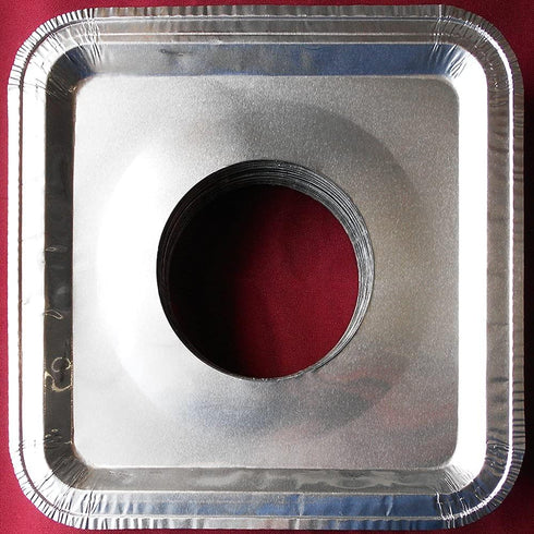 Aluminum Foil Square Gas Burner Disposable Heavy Thick Quality Bib Liners Covers (8.5" Square) from Cavalier (40 Pack)