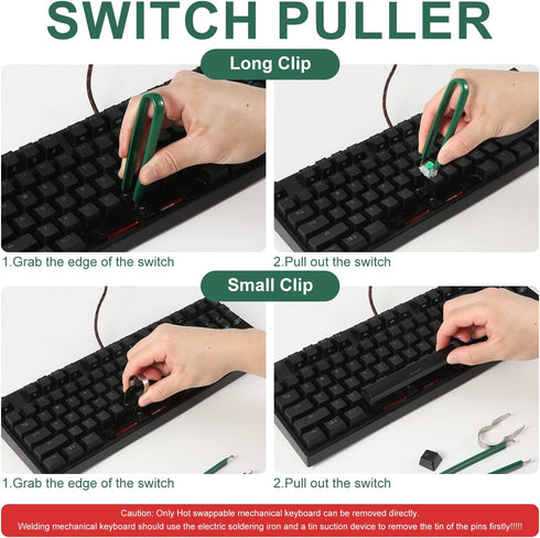 Set of 5pcs Keyboard Cleaning Tools, Keycap Remover Key Switch Puller Keycap Puller Kit with Keycap Tweezers for Hot Swappable Mechanical Keyboard...