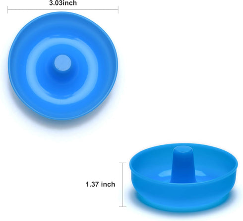 Jell-Cell Silicone Donut Mold for Baking Cupcake,12 Pieces Nonstick Flexible Mini Round Doughnut Muffin Cups Shape Color Red & Blue...