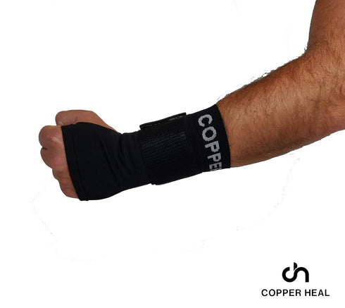 COPPER HEAL Long WRIST Brace compression Sleeve wraps Adjustable Bandage Right & Left Hands Strap Short Sleeves Wrap Recovery carpal tunnel wrist ...