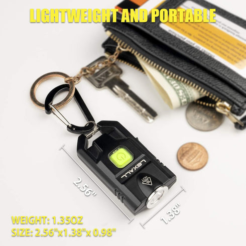 LED Small Flashlight, 500Lumens Bright Mini Keychain Light, Portable USB Rechargeable Pocket Lights with 3 Modes Compact Baseball Cap Lights Indoo...