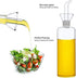 HAIZEEN 17oz/500ml Clear Glass Olive Oil Dispenser Bottle - Oil and Vinegar Cruet with Non Drip Pourers and NO Funnel Needed - Olive Oil Carafe De...