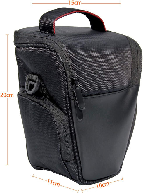 FOSOTO DSLR Camera Case Nylon Holster Bag Compatible for Nikon D3300 D3400 D3500 D5300 D5600 B700,Canon EOS Rebel XT XTi T6 T5i T3i SL2 1300D,Pent...