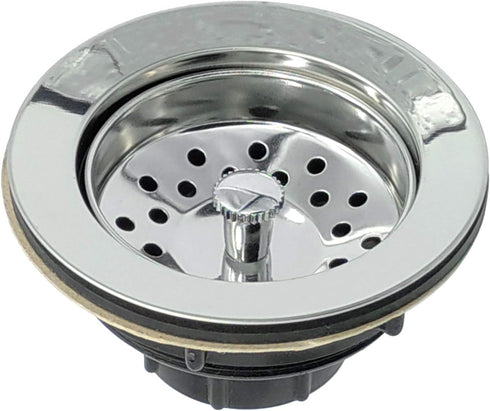 Basket Strainer 4 Inch Kitchen Sink Steel Drain with ABS Base and Removable Strainer Assembly, for American Standard Kitchen Sink with 3-1/2 Inch ...