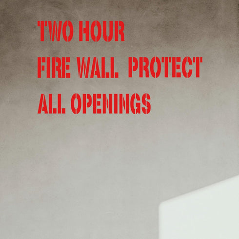4pcs Fire Wall Stencils, Reusable Fire Barrier Stencils Two Hour FIRE Wall Protect All Openings Paint Rated Stencils Warning Sign Stencils for Con...