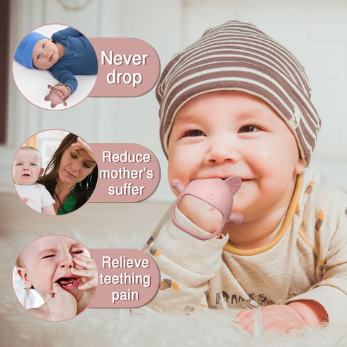 Baby Teething Toys, No Drop Teething Toys for Babies 0-6 Months, Baby Chew Toys for Teething Relief, Hand Teethers for Babies, Great Baby Shower G...