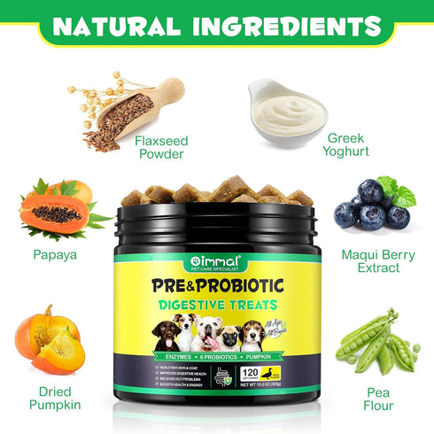 Probiotic Chews for Dogs (Duck 120PCS), Probiotics for Dogs with Digestive Enzymes, Dog Probiotics for Yeast, Itchy Skin, Anti Diarrhea, Gut Diges...
