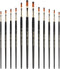 12 Pcs Filbert Paint Brushes Soft Artist Brushes Flat Nylon Bristles Painting Brushes with Wood Handle Paint Brush Set for Acrylic Oil Watercolor ...