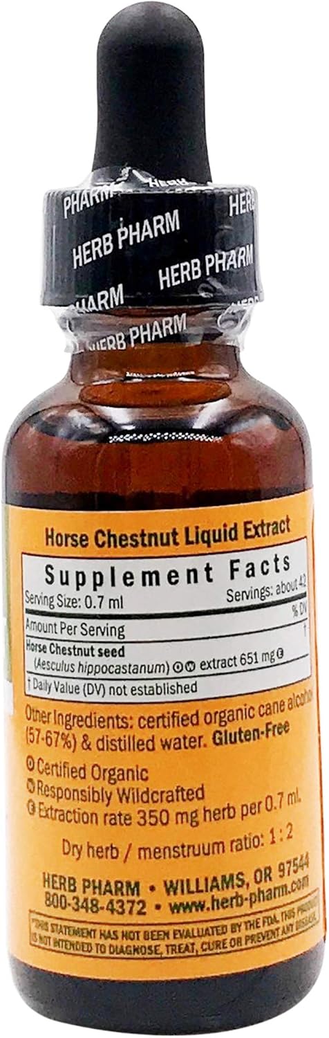 Herb Pharm Liquid Extract for Healthy Veins and Circulation, Horse Chestnut, 1 Fl Oz...
