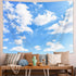 Light Blue Wall Decor Tapestry Blue Sky White Clouds Natural Landscape Tapestries Wall Art Hanging, Summer Sunny Peace Nature Aesthetic Tapestry f...