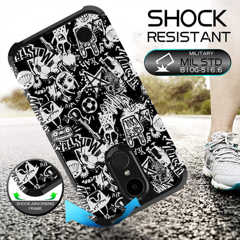 Compatible with LG K10 2017 Case with Graffiti Design,LG K20 V/LG K20 Plus/LG Harmony/LG V5/LG Grace Case,Hybrid (PC + TPU) Dual Layer Sturdy Prot...