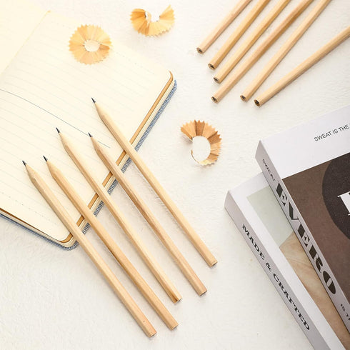 Fumete 100 Pieces Wooden Pencils Bulk Hexagonal Grip Pencils HB Graphite Pencil Pack Natural Wood Pencils for Back to School Classroom Office Supp...