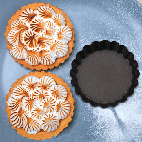 Mini Tart Pan Set of 6, Non-Stick 4 Inch Quiche Pan, Removable Bottom Tart Pan for Pies, Quiche Bakeware, Cheese Cakes, Desserts and more...