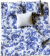 Dollhouse Bedding, 5 Piece Set with Comforter & Pillows, Blanket, Realistic Bedroom Accessories for 6 inch Dolls, 1/12 Scale, Blue Flowers and Whi...