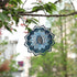 Blue Flower Weathervane 3D Dynamic Art Weathervane Sculpture 12 Inch Metal Wind Spinner Stainless Steel Hanging Wind Chime for Patio, Garden and I...