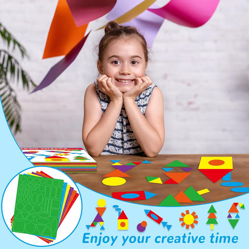 828 Shapes Math Pattern Play Craft Basic Shapes Circles Triangles Squares Ovals Creative Paper Shapes Art Pack Punch Out Geometric Shapes for in 3...