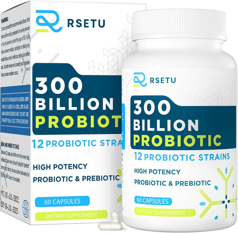 Daily Probiotics for Digestive Health - 300 Billion CFU Probiotic, Probiotics for Men & Women - Active Probiotic, Daily Health Care - 24...