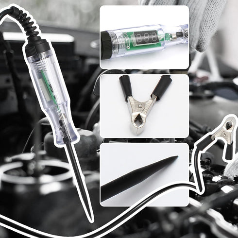 Test Light Automotive - Circuit Tester with 3-48V Digital LED Display - Voltage Test Pen with Stainless Probe...