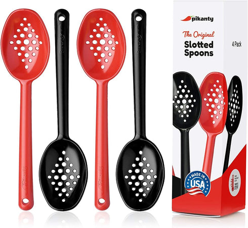 Small 7-Inch Slotted Serving Spoons (Pack of 4) - Perfect for Olives, Pickles & Condiments | Sturdy & Versatile | Made in USA...