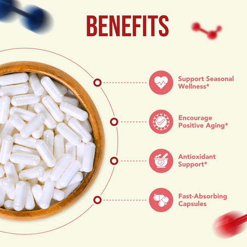 High Strength Quercetin 500mg Capsules - Once Daily Powerful Antioxidant Quercetin Supplement for Heart Aging Skin Brain and Immune Support - Vega...
