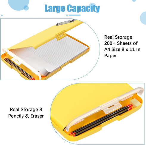 Hongri Plastic Clipboard with Storage, Folder Nursing Clipboard Side Opening, Heavy Duty Clips, Slim Clipboard Storage Box, Light Weight, Smooth W...