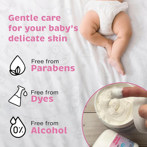 DiaperDerm Baby Diaper Rash Cream Pediatrician Formulated with 5 Ingredients for Gentle, Happy, and Rash-Free Skin Care, 8 oz...