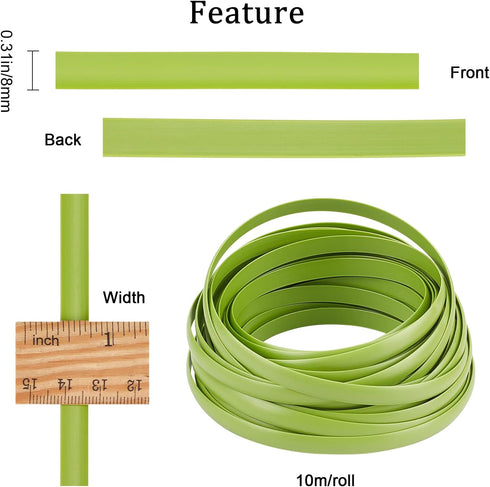 GORGECRAFT 8mm x 10m Rattan Weaving Wicker Repair Material Synthetic Rattan Plastic Flat Polyethylene Woven Knit Vinyl for Repair DIY Home Furnitu...