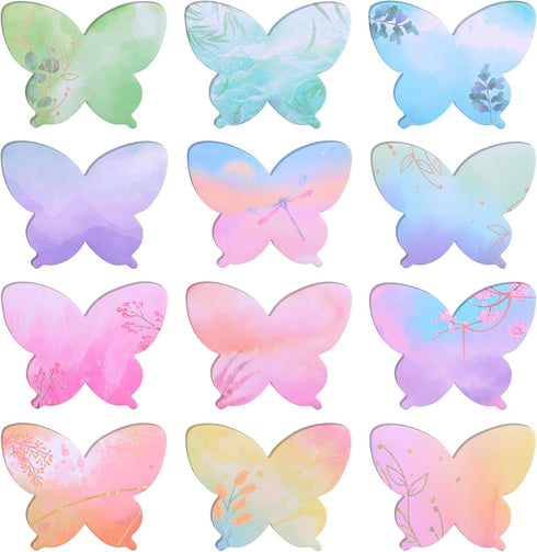 12 Pieces 3D Butterfly Ballpoint Pens,30 Butterfly Push Pins,240 Butterfly Sticky Notes for School Office Supplies Home Bedroom Decor,Wedding, Bir...