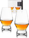 Viski Footed Crystal Scotch Glasses Set of 2 - Premium Liquor Drinking Glass, Classic Whiskey Bourbon Glasses and Scotch Glass Gift Set, 8 oz...