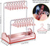 NiHome Acrylic Earring Holder Stand with Organizer Tray for Home, Store, Exhibition - Mirror-Finish 2-Tiered Display with 16 Mini Hangers for Tang...