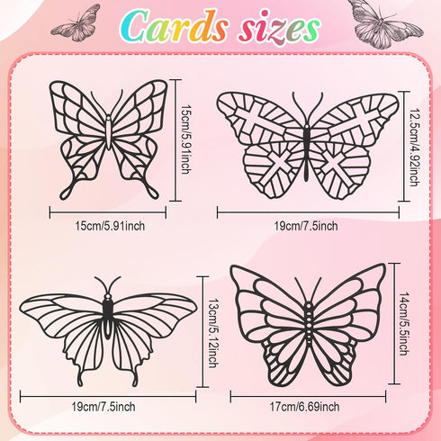 Yeaqee 24 Pack Butterfly Craft DIY Butterflies Suncatcher Paper Crafts Summer Crafts Butterfly Suncatcher Kits Classroom Arts and Crafts Party Fav...