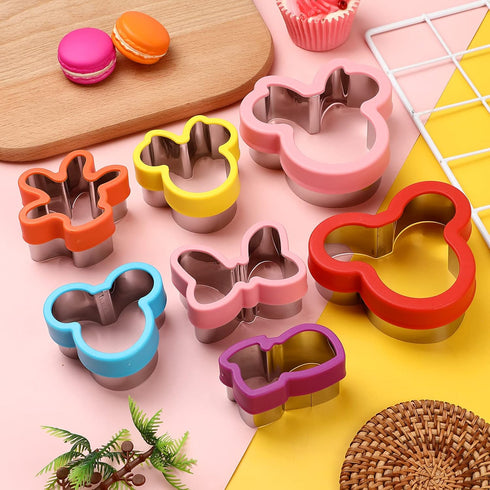 Multicolor 7-Piece Cookie Cutter Set - Head, Bow, Shoes, Gloves Shapes - Stainless Steel, Dishwasher Safe...