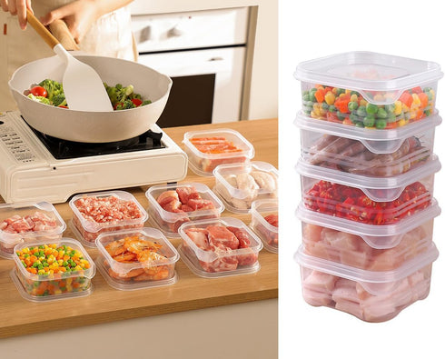 Food Storage Containers with Lids, Plastic Fridge Organizer Clear Bins, 350ml Sealed Food Containers, Reusable Takeaway Kitchen Freezer Storage Bo...