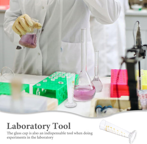 Professional Lab Graduated Measuring Cup with Spout Wide Mouth Glass Conical Conical Beaker Thickened Borosilicate Beaker (10ml)...